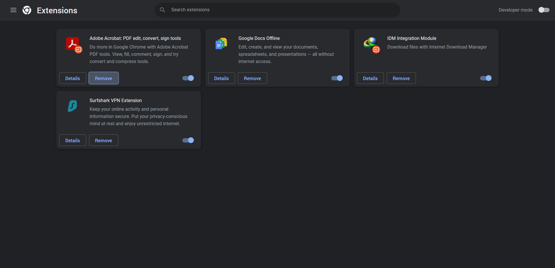 Disable Browser Extensions