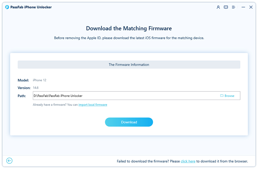 download the firmware to remove apple id