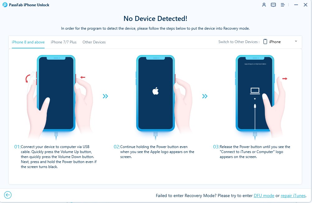 enter the device into recovery mode