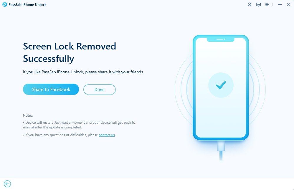 remove iphone passcode successfully using PassFab iPhone Unlock