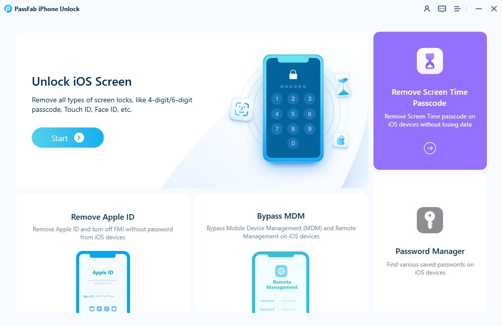 usar passfab iphone unlock para quitar el código de tiempo de pantalla