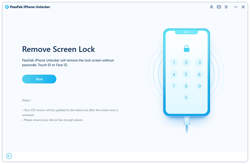 start removing iphone passcode using PassFab iPhone Unlock