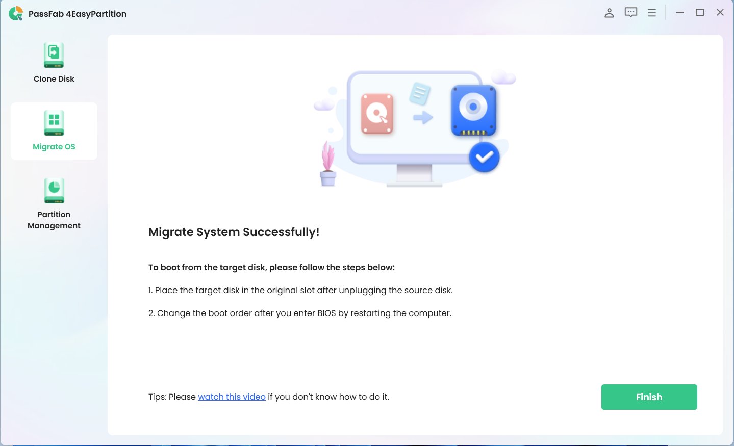 migrate system successfully