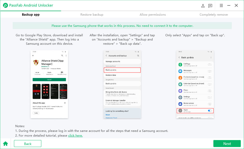 set up samsung device