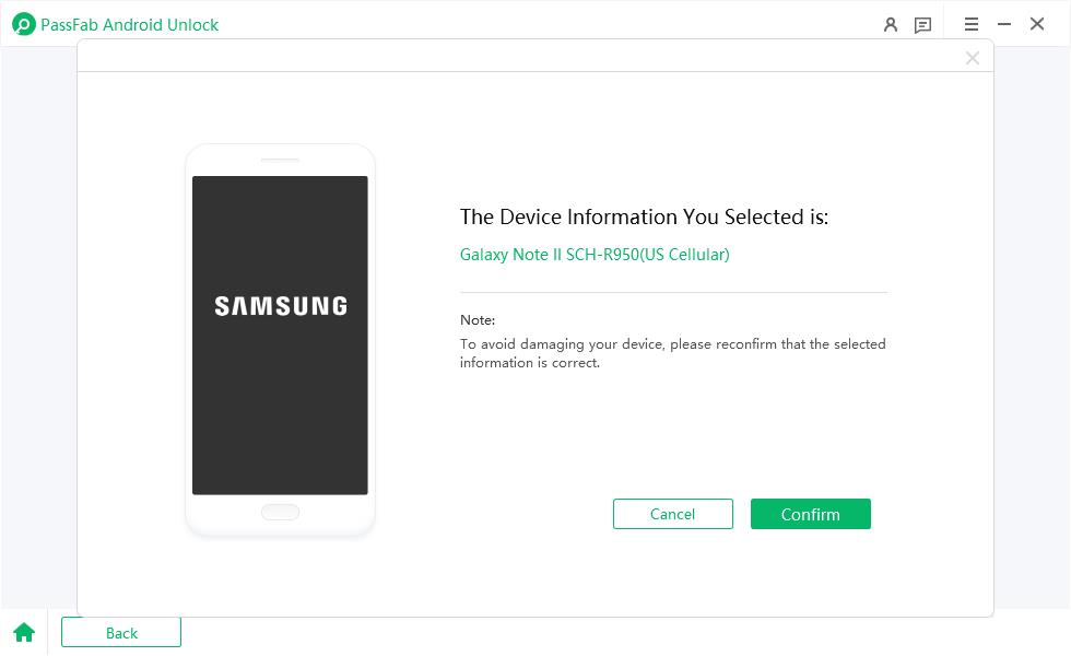 comfirm decive information