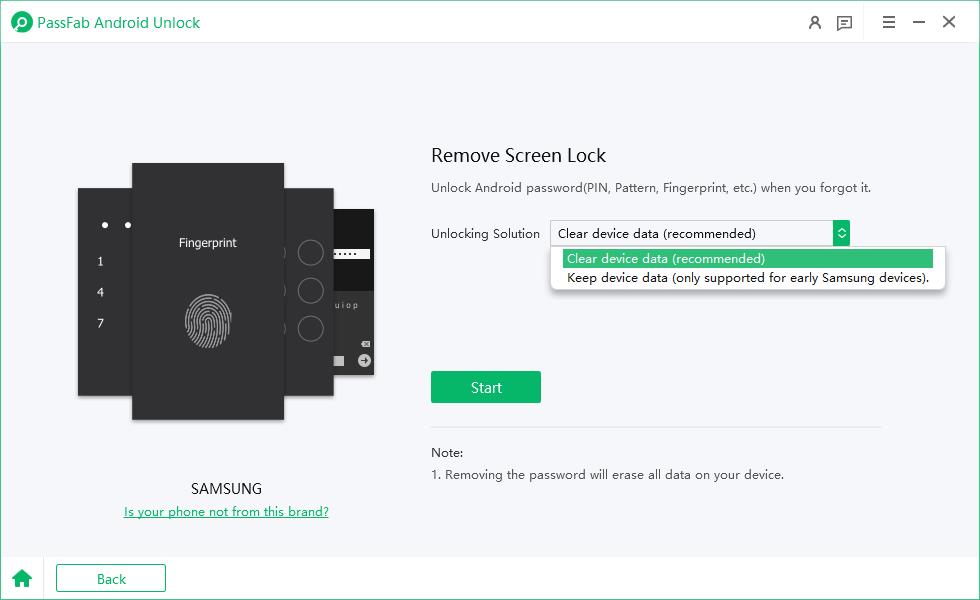 click remove screen lock without data loss