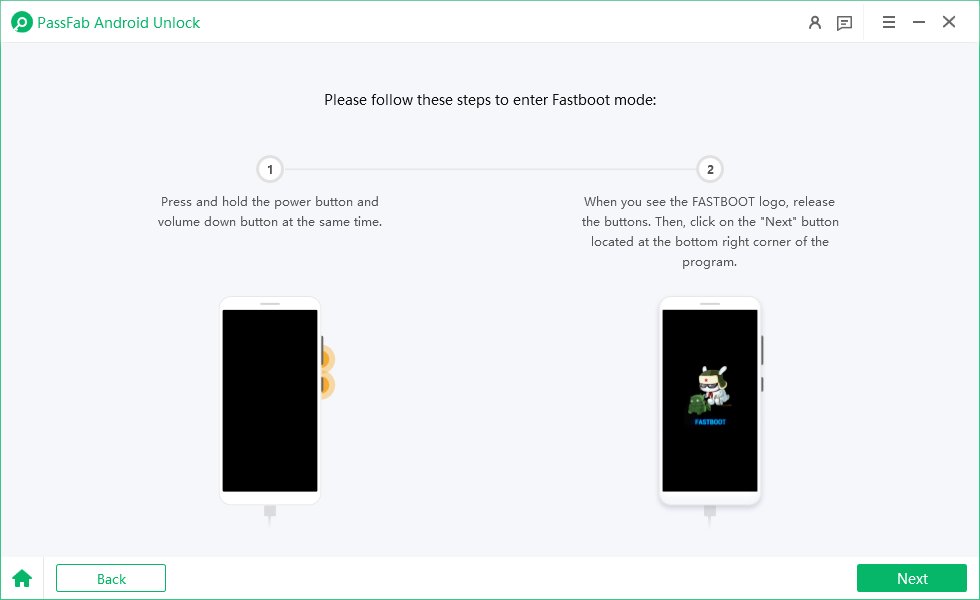 xiaomi redmi entra in modalità fastboot in passfab android unlock
