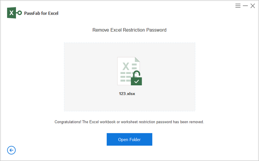 تم بنجاح حذف كلمة مرور تقييد التحرير من ملف Excel عن طريق passfab