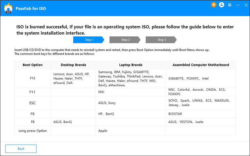 burn iso file successfully in passfab for iso