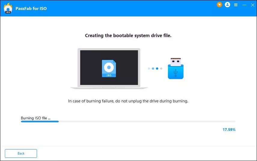 masterizzazione di file iso nel software passfab per iso