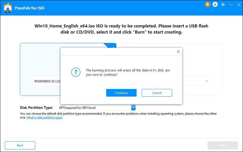 confirm burning in passfab for iso