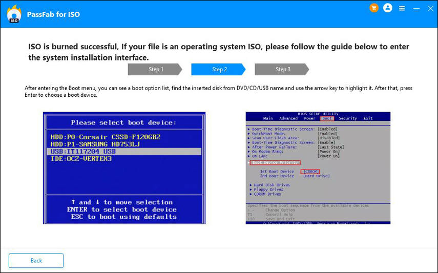 burn iso file successfully step 2 in passfab for iso