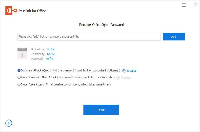 import files in passfab for office