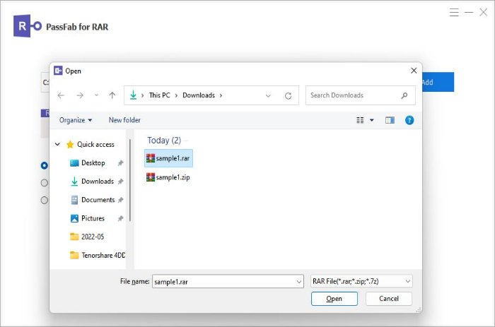 import rar file in passfab for rar
