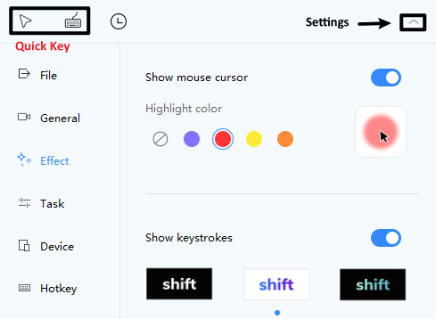 effect tab