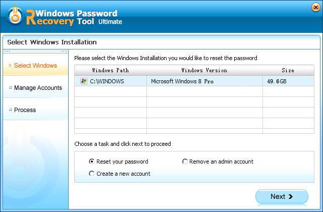 passfab 4winkey main screen