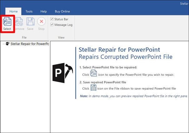 click select to choose file