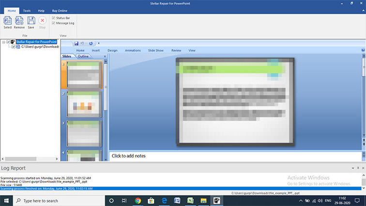 click the file and preview