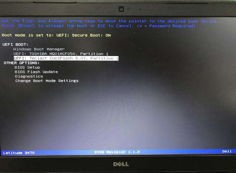 boot from usb uefi