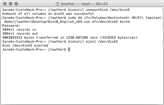 create windows 8 usb on mac
