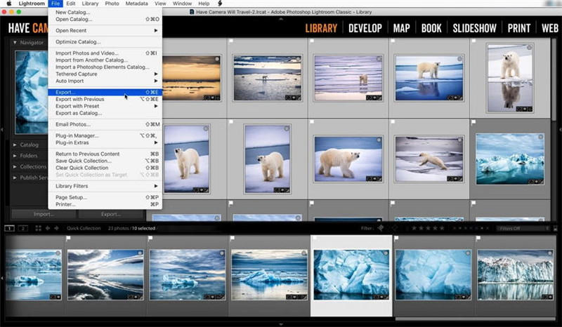 تحويل raw إلى jpg على برنامج lightroom
