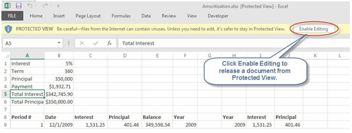 remove protected view