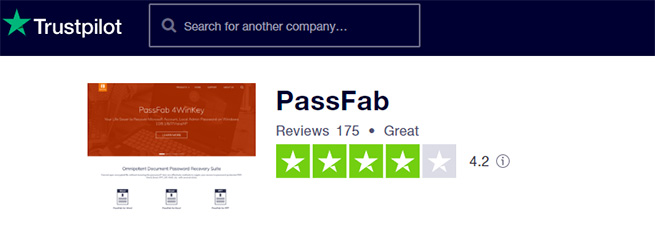 Trustpilot для обзора passfab