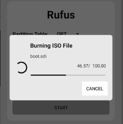 download rufus apk and buring iso file