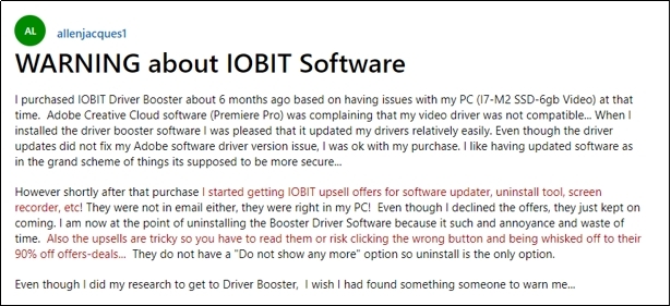 driver booster comment