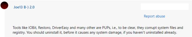 driver booster comment