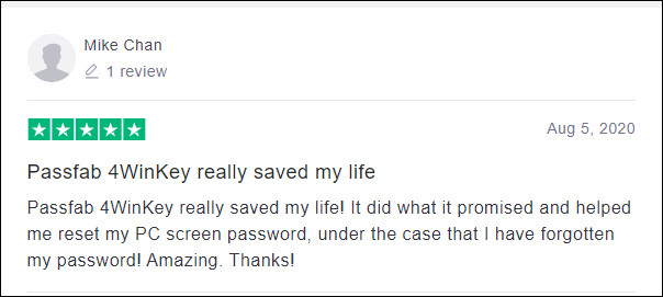 trustpilot review passfab 4winkey