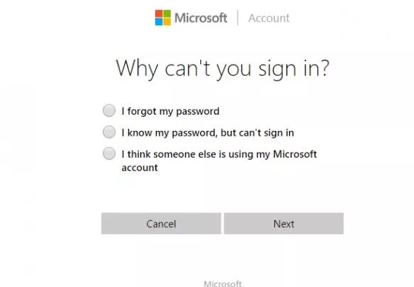 cannot sign in windows