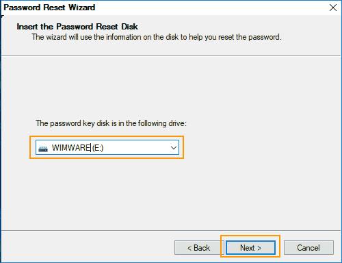 password reset wizard