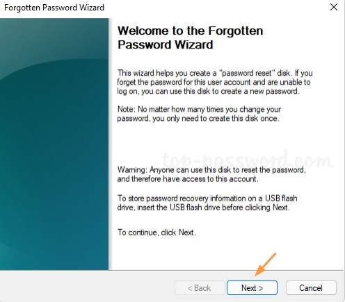 password reset wizard