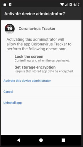 covid lock android ransomware