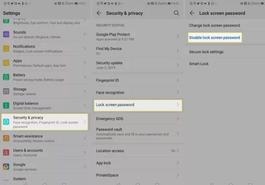 bypass samsung lock screen on settings