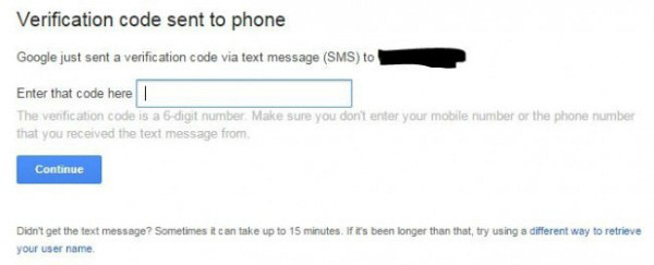 enter verification code