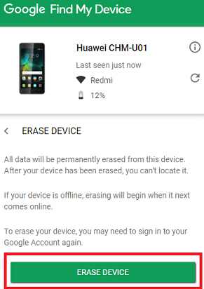 erase device again