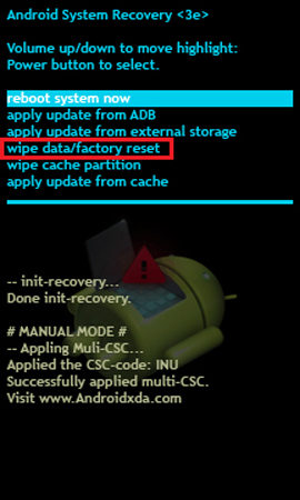 factory reset android