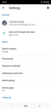 google settings