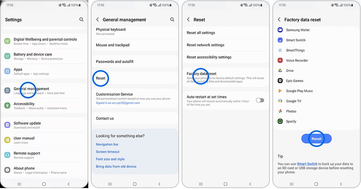 hard reset samsung s24