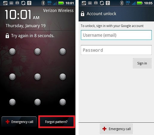 lock screen remove gmail