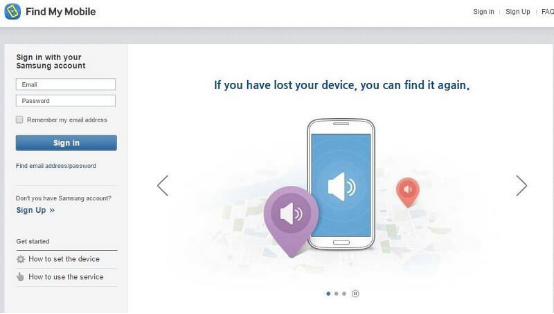 accedi all'account Samsung per sbloccare il telefono senza password