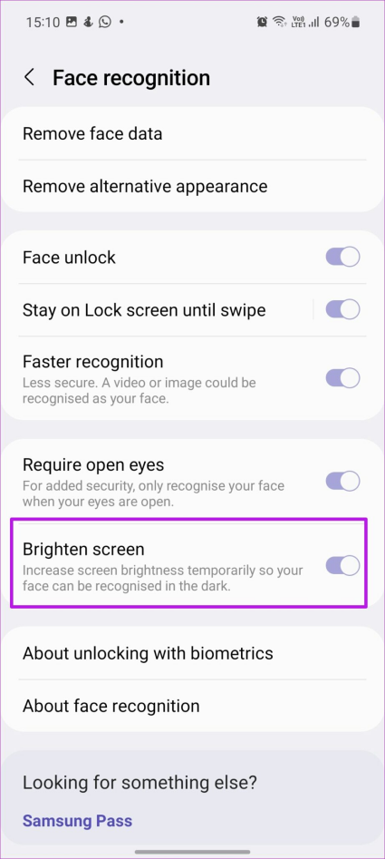 samsung brighten screen