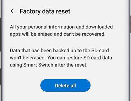 samsung factory data reset