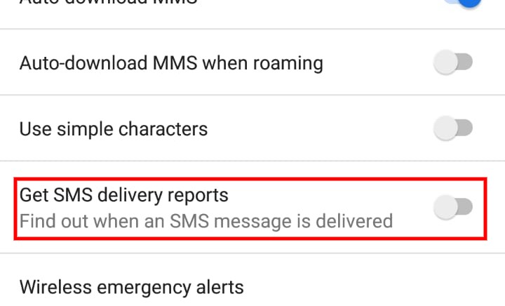 rapporti di consegna sms