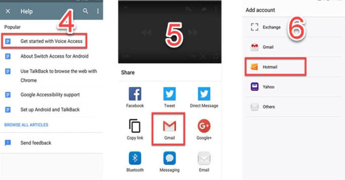 add an eamil account in talkback