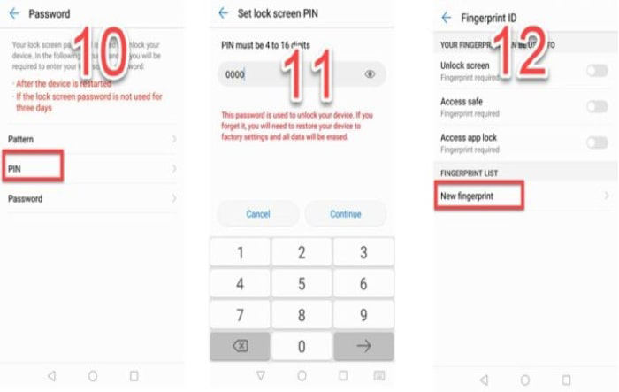 set a fingerprint id