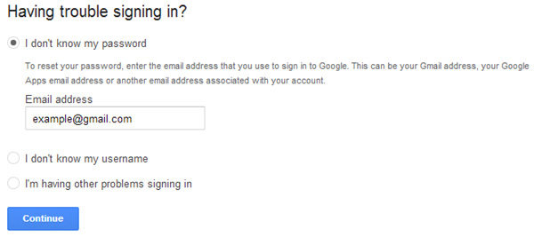 trouble signing in gmail