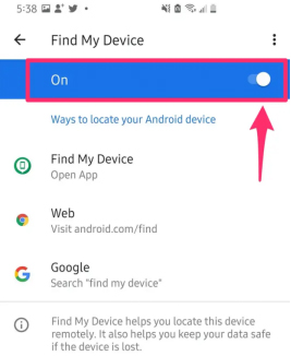 attiva trova il mio dispositivo e sblocca Android senza ripristinare